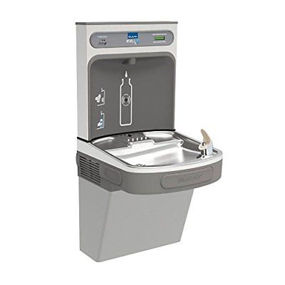 Elkay LZS8WSLK Wall Mount Drinking Fountain with Bottle Filler Station, Light