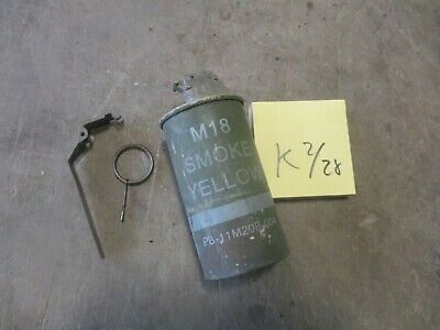 Used Military M18 Yellow Smoke G, Inert, Fair Cond, Free Shipping b