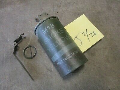Used Military M18 Yellow Smoke G, Inert, Fair Cond, Free Shipping a
