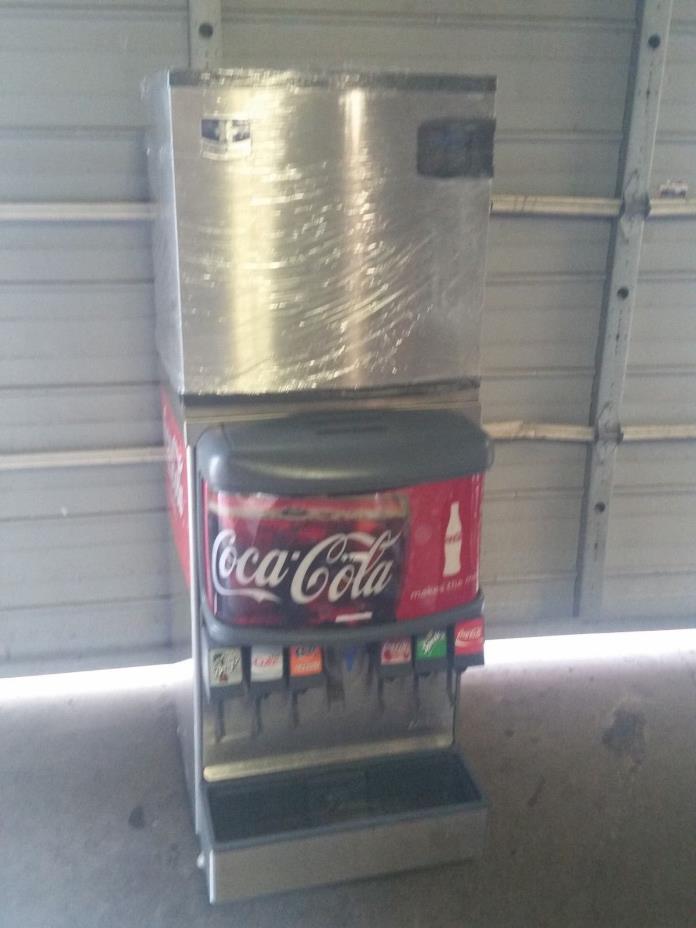 COMMERCIAL 6 HEAD SODA DISPENSER WITH ICE MACHINE
