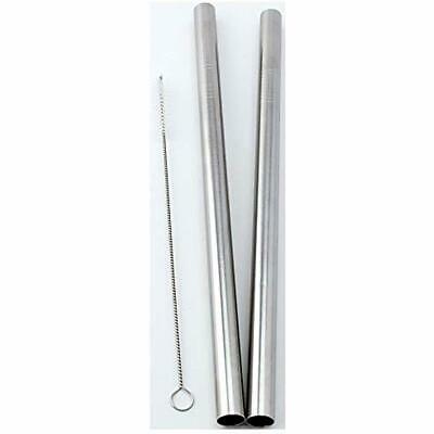 2 BOBA Straws Straw Stainless Steel Extra Wide 1/2" 9.5" Long Tapioca -