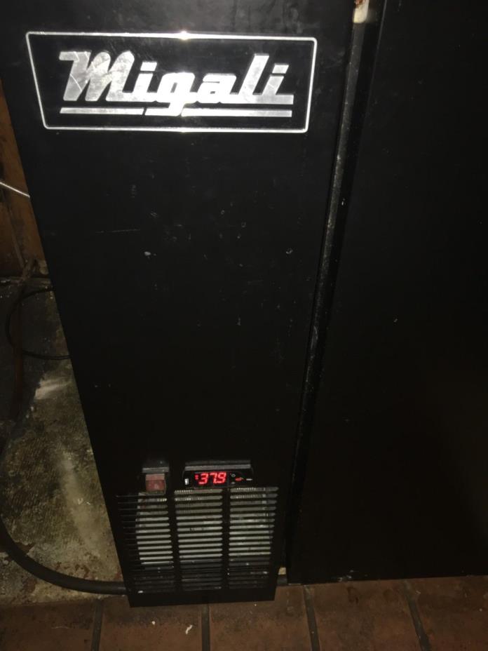 Migali keg cooler 15 cu. ft.,  will hold 2 half kegs and one 1/6th keg, 3 taps,