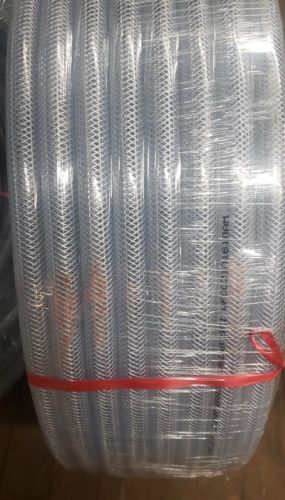 TUBING, BRAIDED PVC CLEAR 3/4