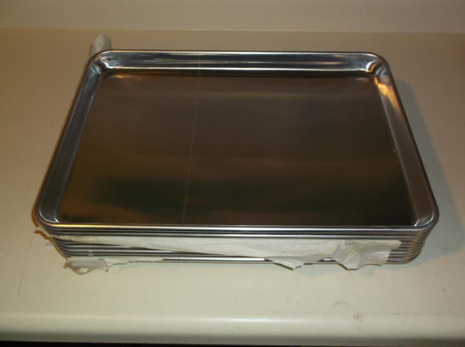 10- COMMERCIAL 18 x 13 HALF SIZE ALUMINUM SHEET PANS FOR BAKING CAKES COOKIES