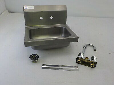 GRIDMANN Commercial NSF Stainless Steel Sink Wall Mount Basin with Faucet