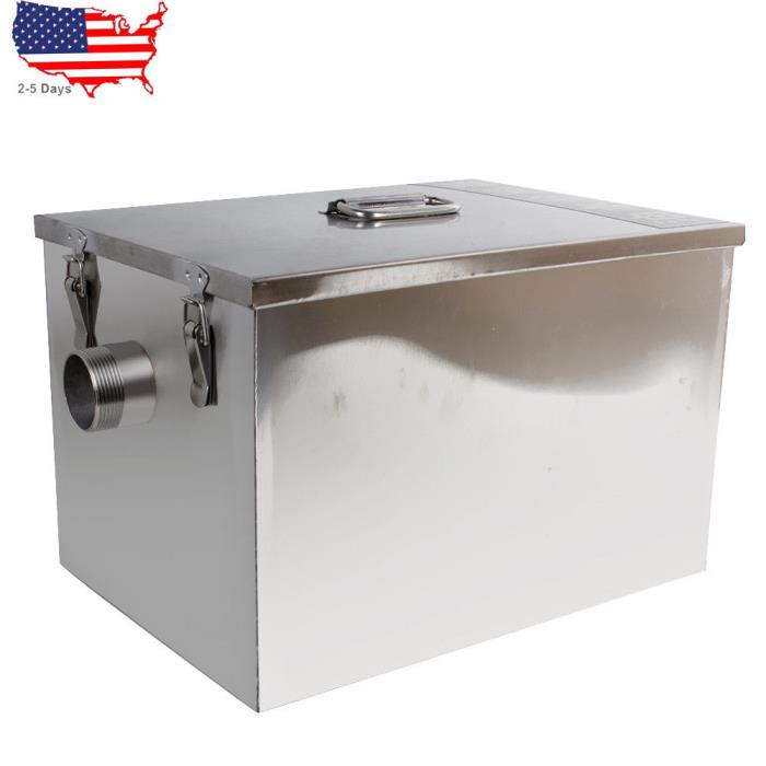 8LB Commercial 5GPM Gallons Per Minute Grease Trap Stainless Steel Interceptor