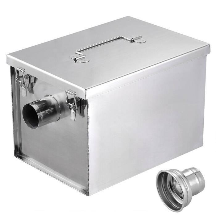 Grease Trap Interceptor 8 lbs Capacity 5 GPM Restaurant Heavy Duty 1.2mm Thickn