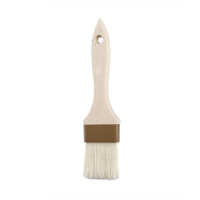 FortheChef's Boar Bristle Flat Pastry/Basting Brush, 2'' Width with Plastic Ferr