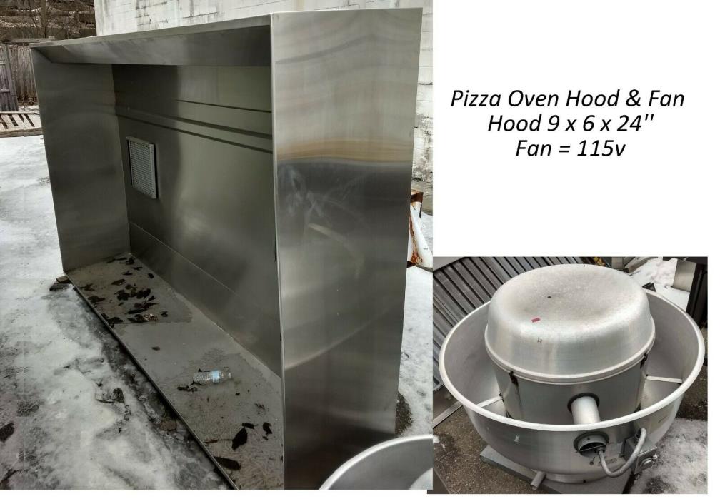 9' x 6' PIZZA HOOD & FAN Conveyor or Deck Ovens Restaurant Kitchen Heat Exhaust