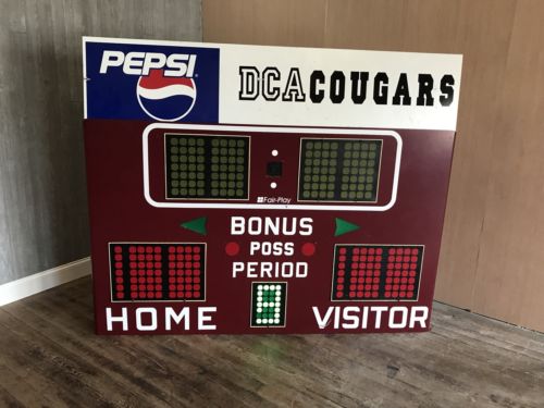VINTAGE OLD SCHOOL SCORE BOARD, SPORTS BAR RESTAURANT MAN CAVE WALL ART DECOR