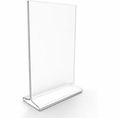 5.5 X Store Sign Holders 8.5 Acrylic For Tabletops, Top Insert, T-style Clear