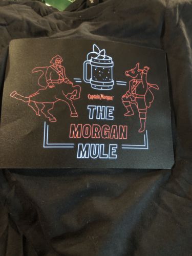 Captain Morgan the Mule Black Tshirt That Lights up On  Off Switch