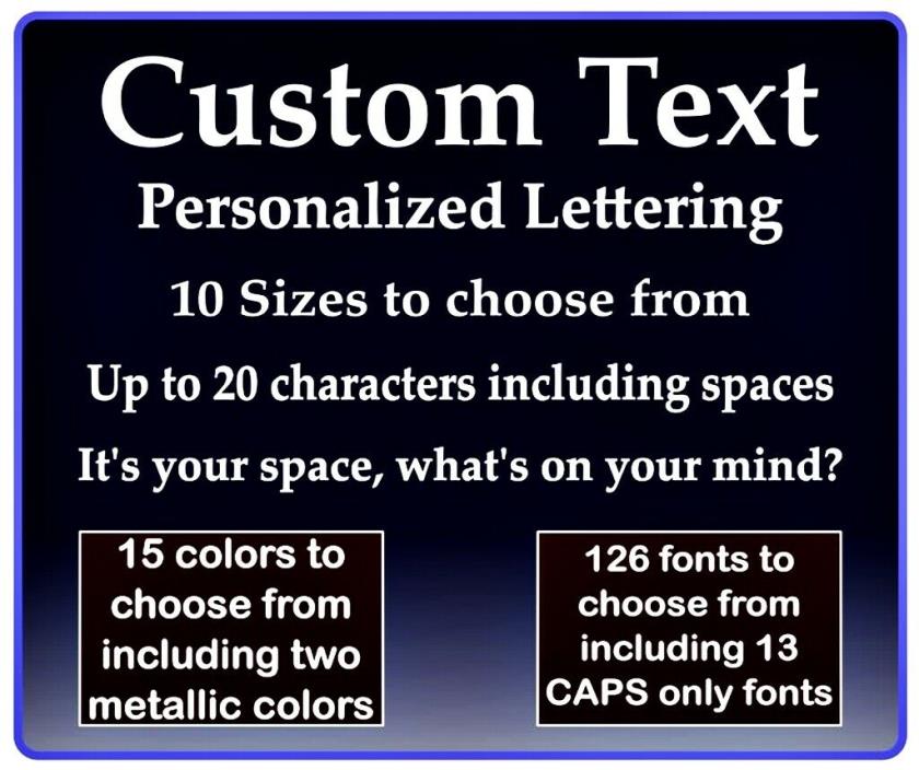 Custom Text Vinyl Decal Personalized Lettering Window Yeti Cup Sticker 10 Sizes
