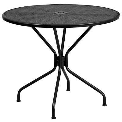 35.25 in. Round Patio Table in. Black [ID 3680837]
