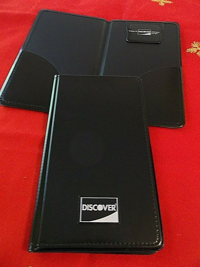 5 Brand New Discover Card Black Double Panel Check Presenters FREE SHIPPING