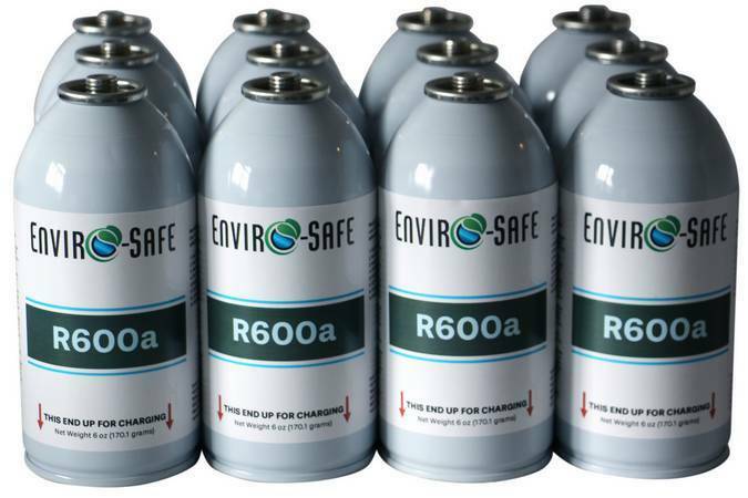 R600A, MODERN Refrigerant, 12 Convenient 6 oz. Cans, Isobutane, R-600 Gas