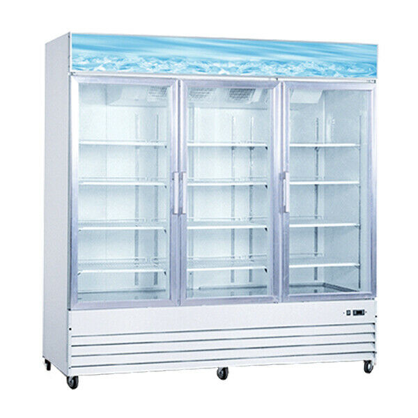 OMCAN RE-CN-0052 3-Door 52cf Commercial Glass Display Refrigerator Cooler NEW!