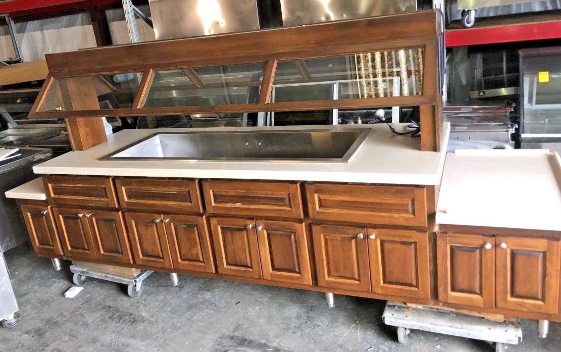 12' Walk Around Salad Bar Buffet Island Self Contained w/ Lighted Sneeze Guard