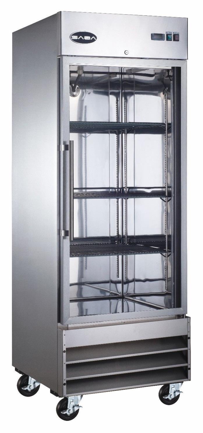 JSE - SABA Commercial Upright Freezer Freezer Storage  Display Case 1 Glass Door