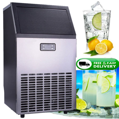 100Lbs 50kg Auto Commercial Ice Maker Cube Machine Stainless Steel Bar Hotel US