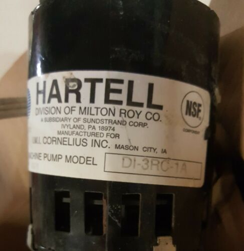 NEW Hartell Ice-Machine Water Pump DI-3RC-1A Replacement Maker