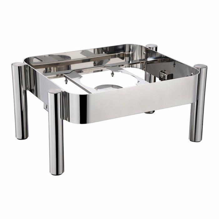 Chafer Frame, Straight Leg - Stainless Steel - Fits Induction Ready 6 Quart Rect