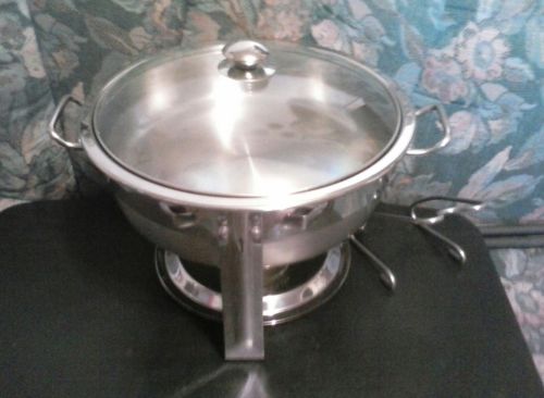 Seville Classics 4 qt Commercial CHAFING DISH SET Stainless Steel Mdl 14009 EUC