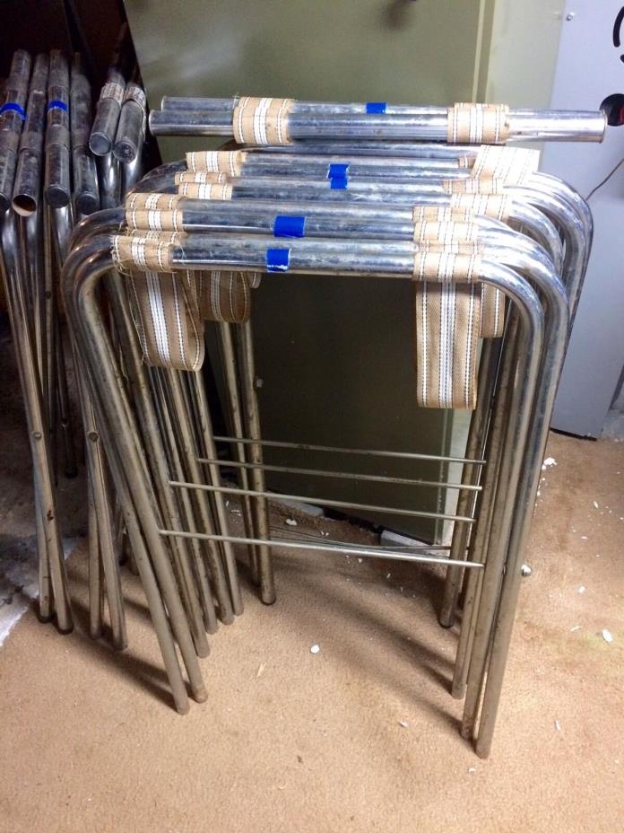 Restaurant Equipment Lot of 8 CHROME FOLDING TRAY STANDS 30-31 Tall