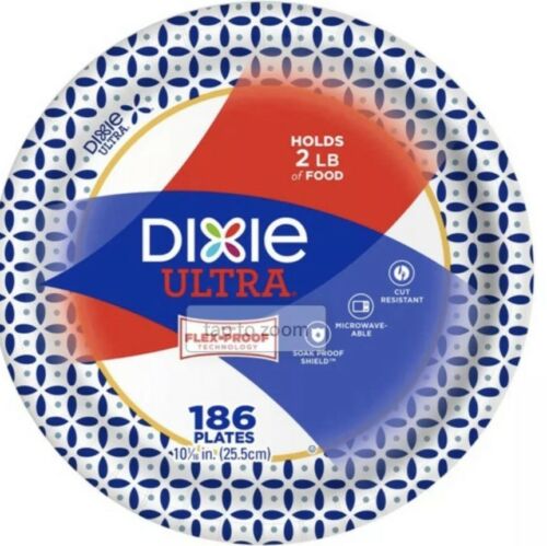 186 Dixie Ultra Paper Plates Heavyweight 10-1/16