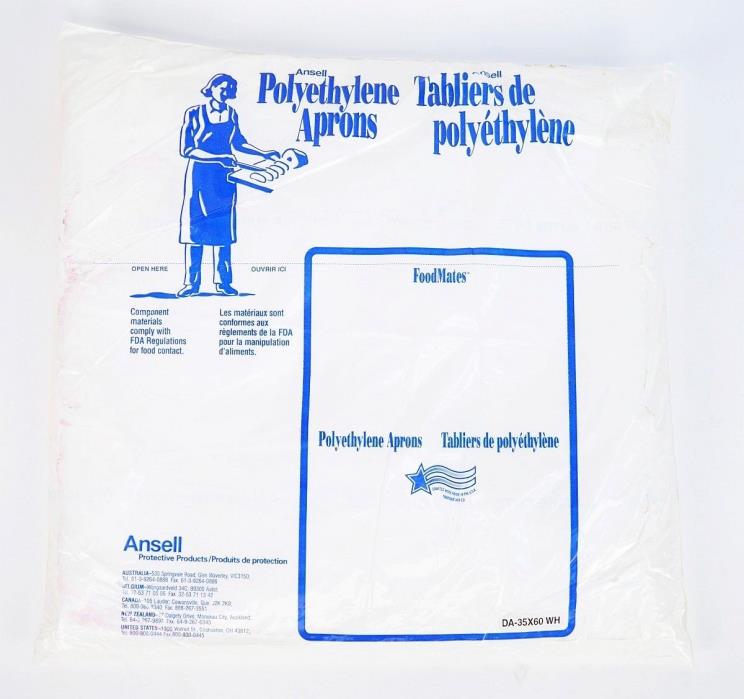 Ansell Disposable Polyethylene Apron White DA-35X60 35