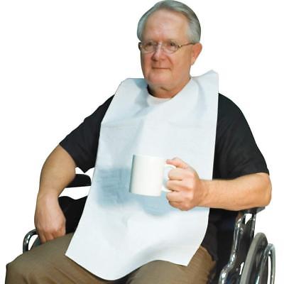 Disposable Bibs Ply Tissue Front Catches Spills Poly Backside Protects Clothing