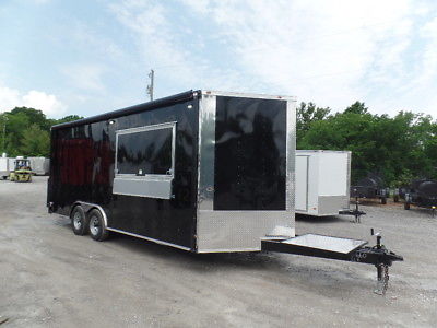Black 8.5x20 Food Catering Event Trailer