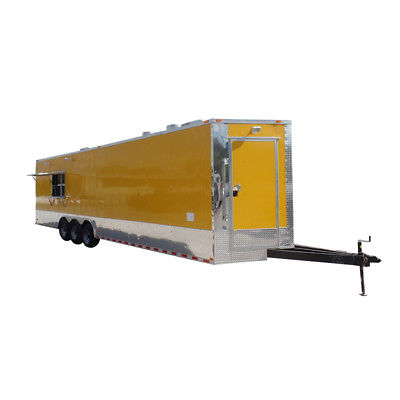 Concession Trailer 8.5' X 32' Yellow Food Event Catering