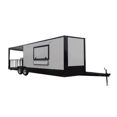 Concession Trailer 8.5 X 24 White BBQ Event Catering