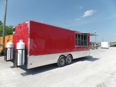 Concession Trailer 8.5x24 Red Food Catering Event