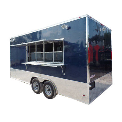 Concession Trailer 8.5' X 18' Indigo Blue Food Event Catering