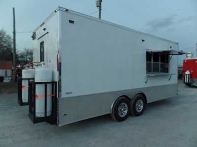 Concession 8.5x20 White Custom Food Catering Trailer