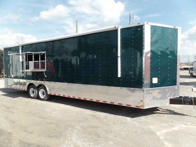 8.5x30 Food Catering Event Emerald Green Concession Trailer