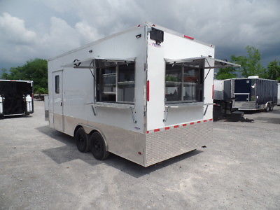 Concession 8.5x18 White Food Event Catering Trailer