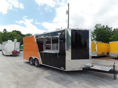 Orange And Black 8.5x20 Food Catering Concession Trailer
