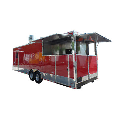 Concession Trailer 8.5' X 28' Red BBQ Event Catering