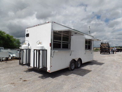 White 8.5x20 Food Event Concession Trailer