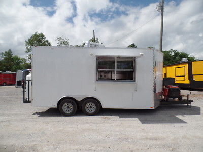 WHite 8.5x16 Concession Food Event Trailer