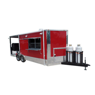 Concession Trailer 8.5' X 20' Red Food Event Catering