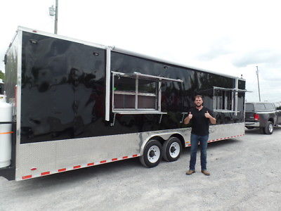 Concession 8.5x30 Black Catering Event Trailer