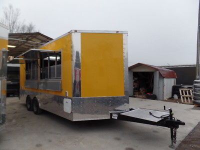 Concession Trailer 8.5' x 18' Yellow Catering Event Food