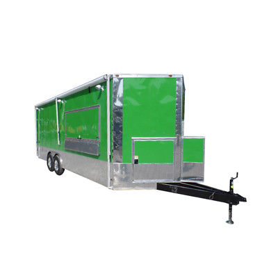 Concession Trailer 8.5' x 24' Electric Green Food Event Catering