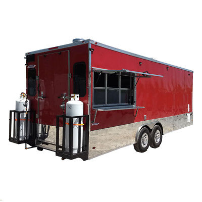 Red 8.5x24 Catering Event Concession Trailer