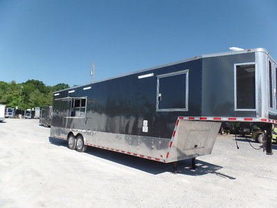 Gooseneck 8.5x36 Med Charcoal Concession Event Catering Trailer