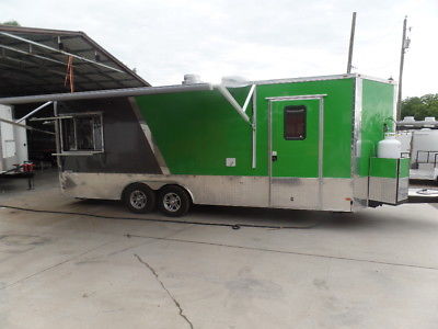 8.5x22 Electric Green Food Catering Event Concession Trailer